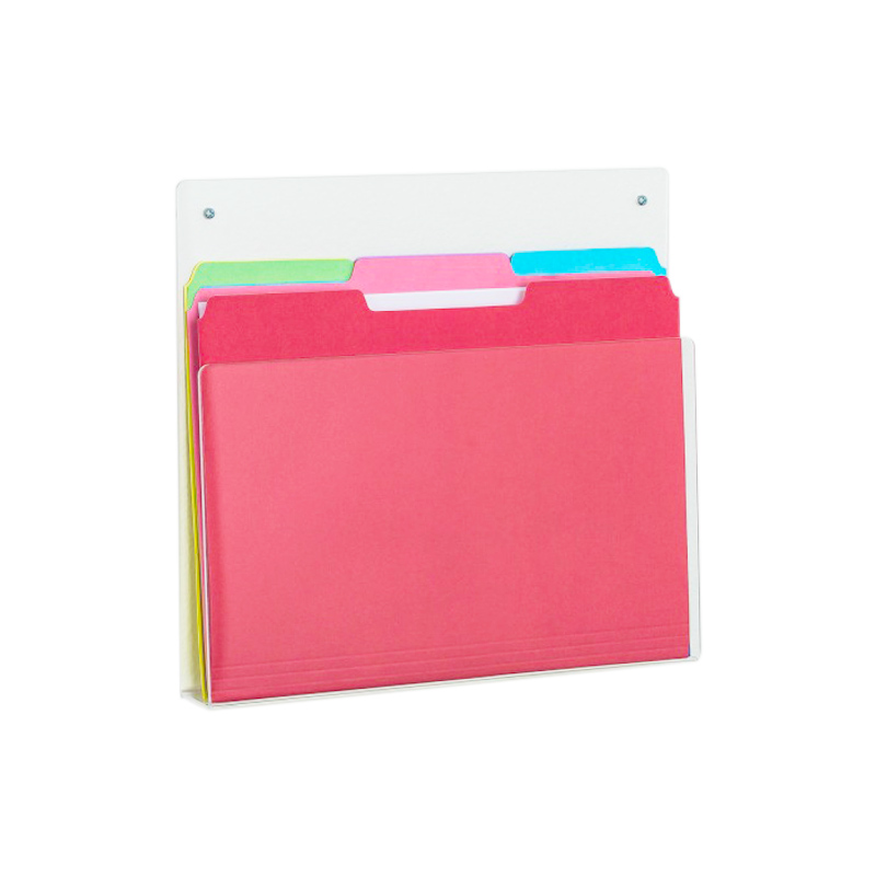 Acrylic wall file holder, wall mounted acrylic file organizer
