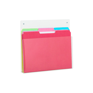 Acrylic wall file holder, wall mounted acrylic file organizer
