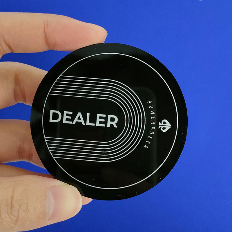 Acrylic dealer button for casino, round acrylic game dealer