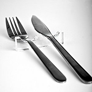 Stylish acrylic cutlery holder, tabletop perspex cutlery stand