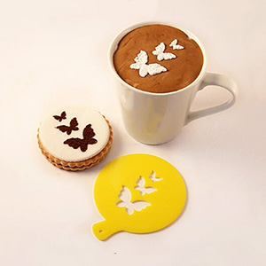 Custom acrylic coffee stencil, butterfly acrylic dessert stencil