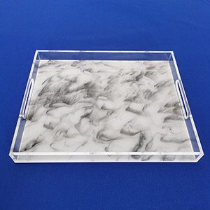 Ink painting style acrylic tray, factory acrylic serving tray