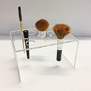 Acrylic makeup brush holder supplier, custom lucite makeup brush stand