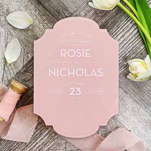 Acrylic wedding invitation supplier, pink perspex wedding invitation card