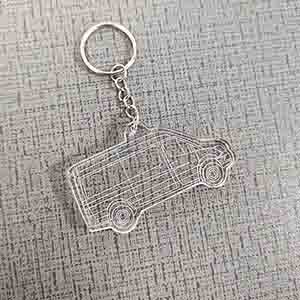 Car shaped acrylic keychain, perspex keychain manufacturer